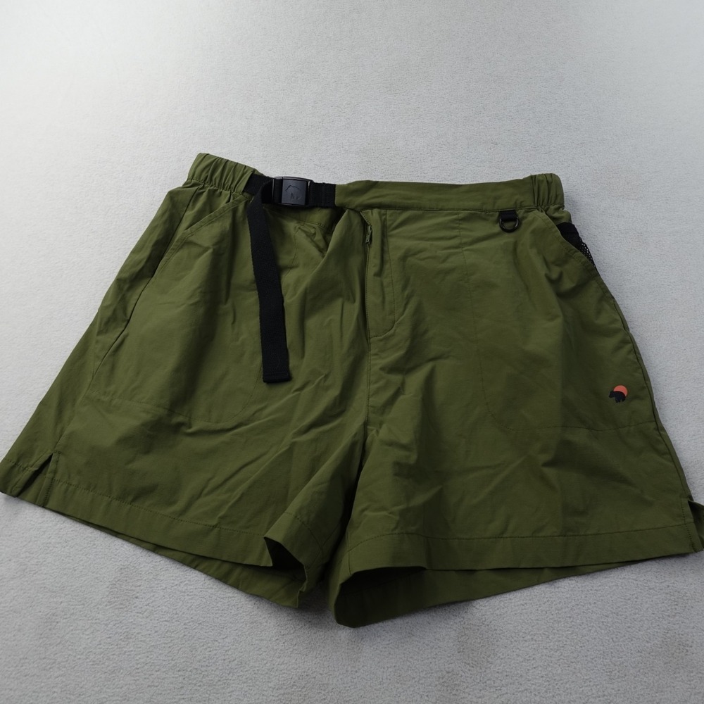 Wondery Outdoors Terrain Shorts Womens XL Green Hiking Nylon Stretch Belted
